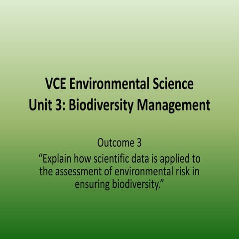 Biodiversity Management