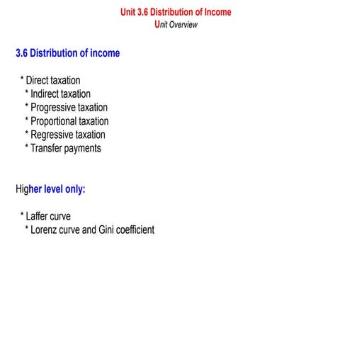 Unit 3.6 income distribution