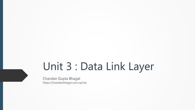Unit 3 - Data Link Layer - Part A