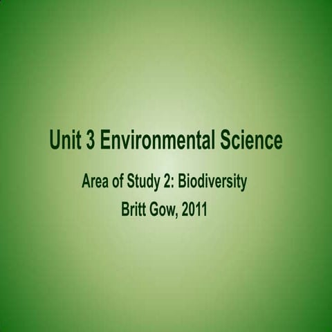 Introduction to Biodiversity