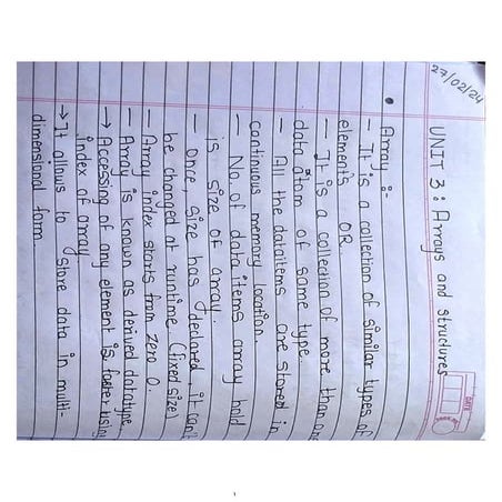 unit3-c Array and structure in c with example | PDF