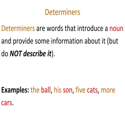 Unit 3  determiners