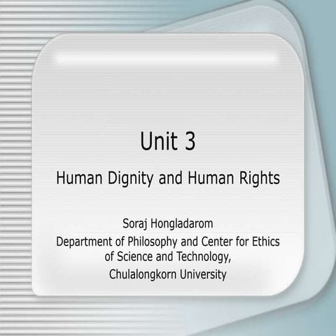 Relations between Human Dignity and Human Rights