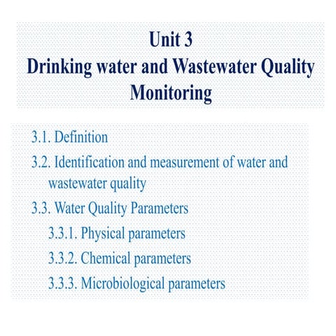 Drinking water and wastewater monitoring
