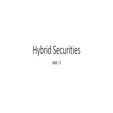 Unit 3   hybrid securities