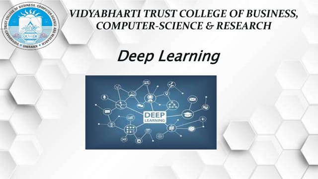 UNIT 3- Introduction to DL(Deep Learning) in AI