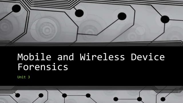 Mobile Forensics and Investigation Android Forensics