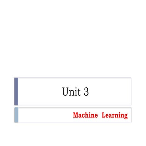 Machine learning notes for arts and engg