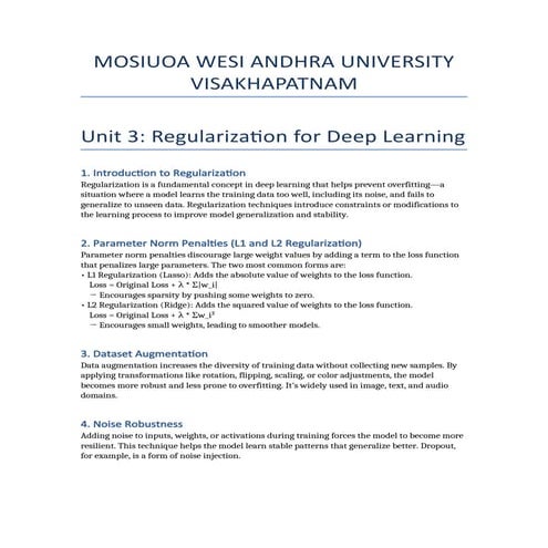 Unit 3 - Regularization for Deep Learning.docx
