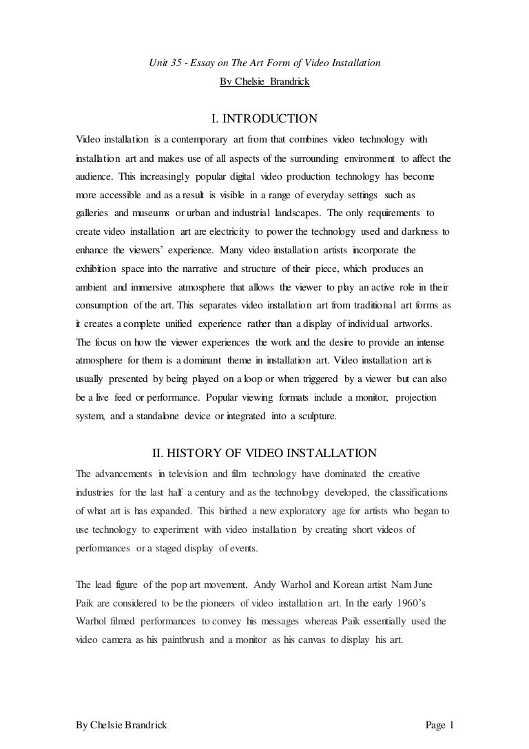 Essay installing image