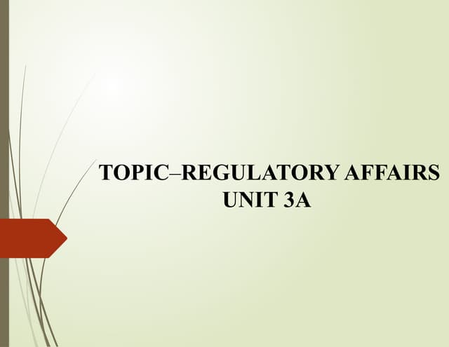 Presentation On Regulatory affairs .pptx