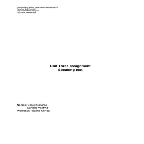 Speaking Test Design | DOCX