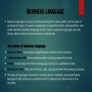 UNIT 3 BCOM Business language and oral communication