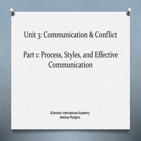 Unit 3 communication