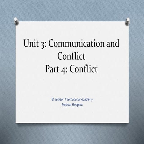 Unit 3 conflict