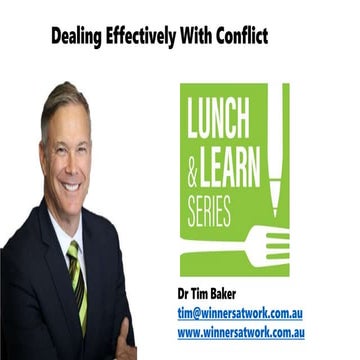 Dealing Effectively With Conflict