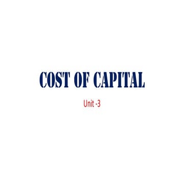 Unit 3 Cost of capital JNTUA Syllabus_Financial Management