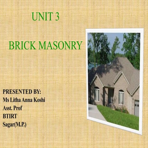 Brickwork and plastering | PPTX