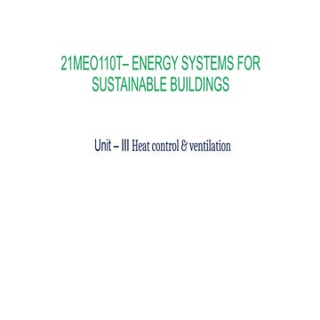 Heat exchange process in a building | PPTX