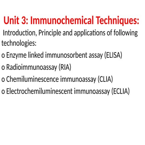 Chemiluminescence Immunoassay (CLIA) Technique | PPT