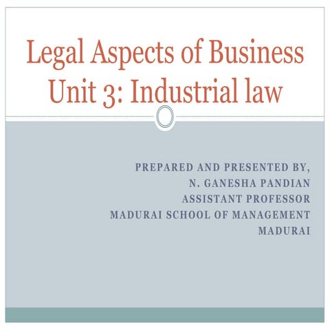 Unit 3 industrial law