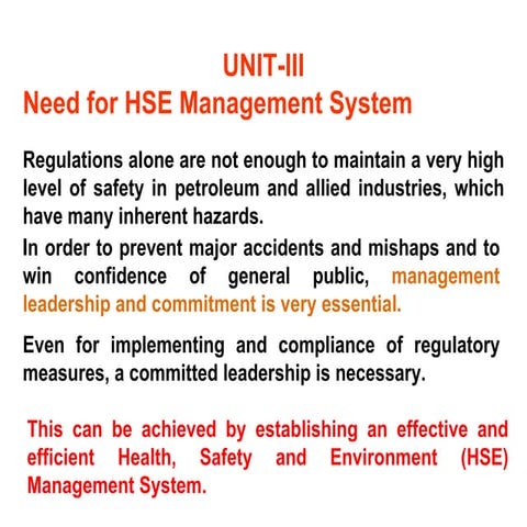 Unit 3 integrated hse