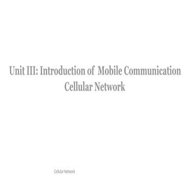 Basic cellular system | PPTX
