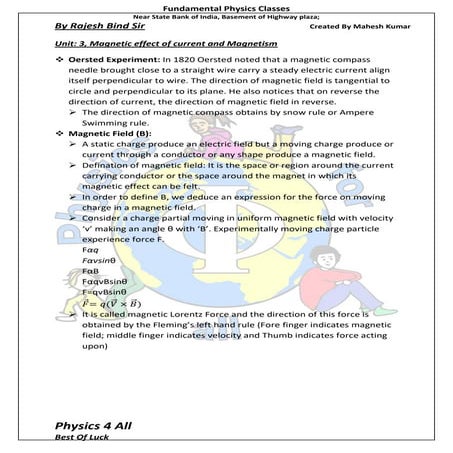 Unit 3 Magnetism and effect of current | PDF
