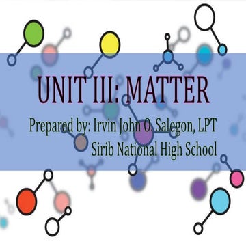 Unit 3 Matter