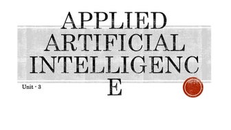 Applied Artificial Intelligence Unit 3 Semester 3 MSc IT Part 2 Mumbai Univer...