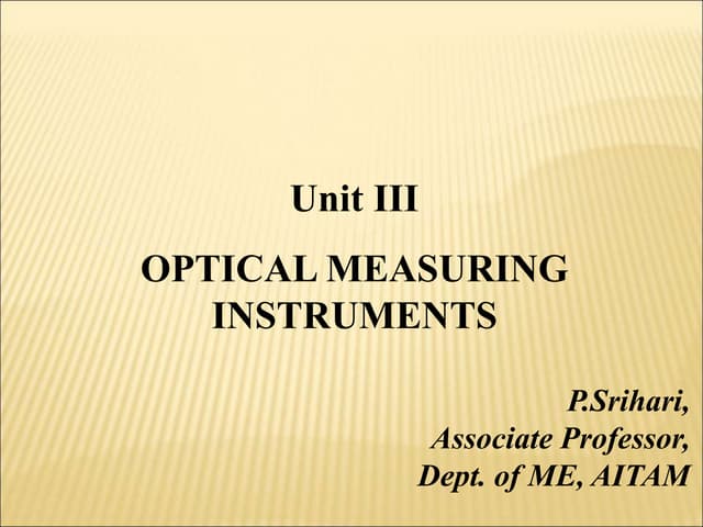 Optical measuring instruments