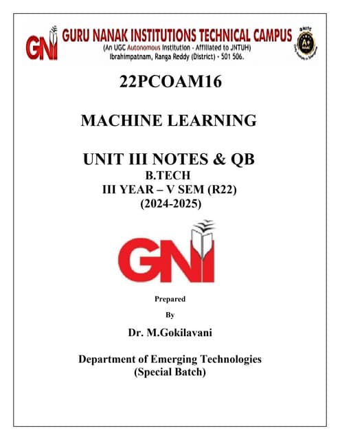 22PCOAM16 ML Unit 3 Full notes PDF & QB.pdf