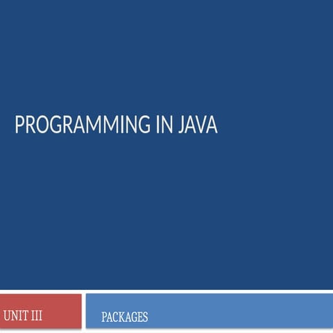 Packages and Access Specifiers in Java programming