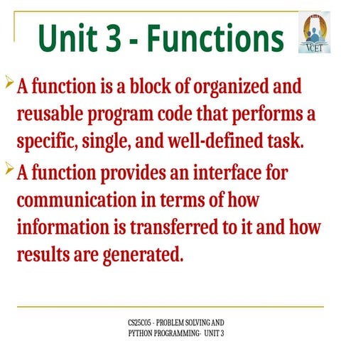 unit 3 passing parameter in python program