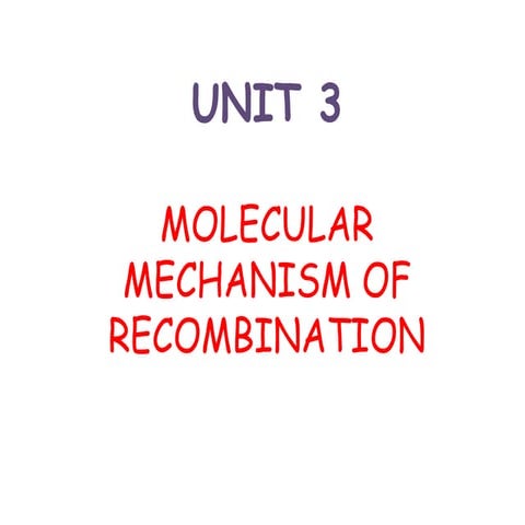 Unit 3 recombination