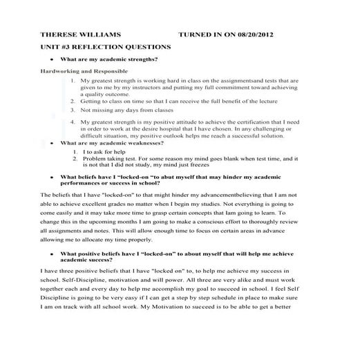 Unit #3 reflection questions