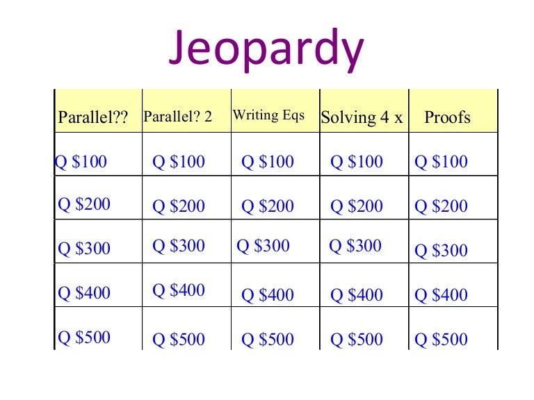 Test 3 Review Jeopardy