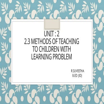 SPECIAL EDUCATION LEARNING , TEACHING , ASSESSMENT | PPTX