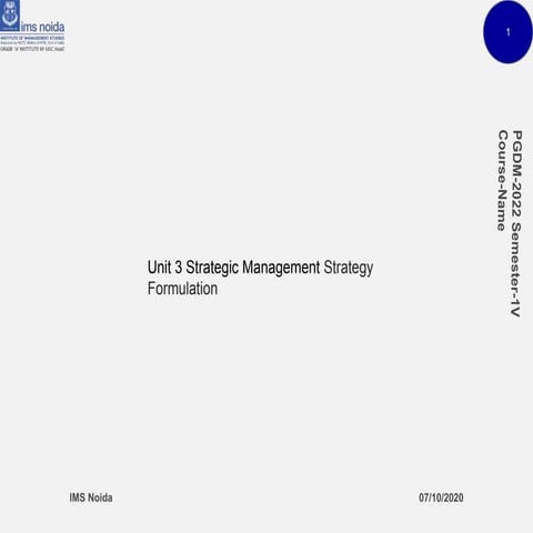 Unit 3 strategic management