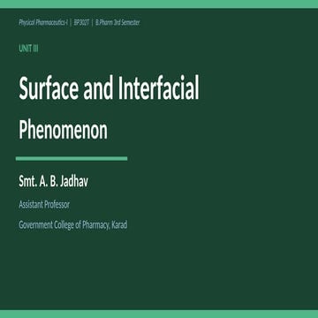 Surface and interfacial phenomenon | PDF