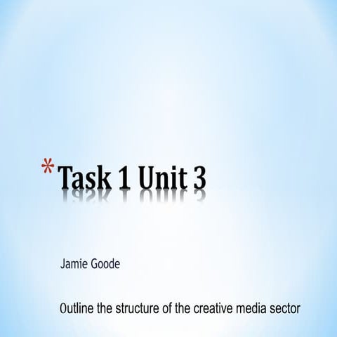 Btec level 2 tech award in creative media component 1 lesson 1 | PPTX