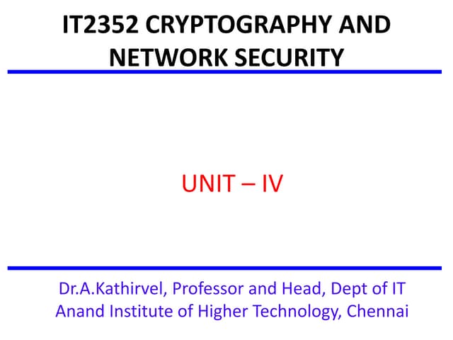 CRYPTOGRAPHY AND NETWORK SECURITY