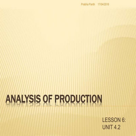 Analysis of Production