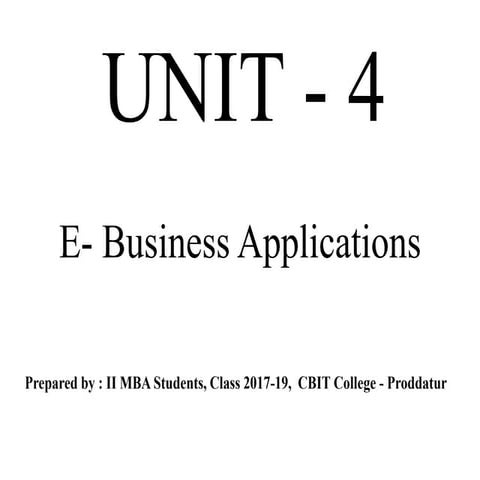 E-Business Applications