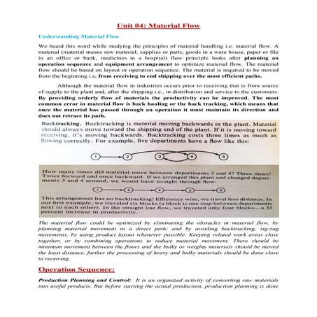 Material Flow in Material Handling Equipments