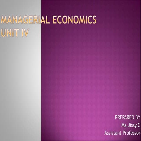 MANAGERIAL ECONOMICS
