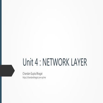 Unit 4 - Network Layer | PPT
