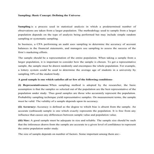 sampling : Probability sample & Non Probability sampleunit4.docx