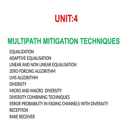 wireless communication presentation-multipath techniques