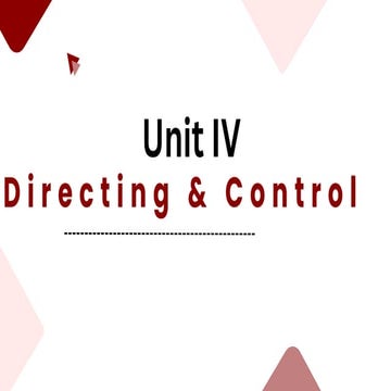 Directing and control of management principle and application